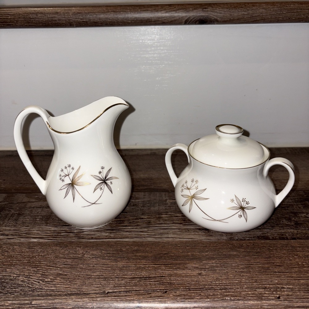 Royal Doulton Bone China Cream & Sugar Mid-Century Modern "Auriel" H.4942